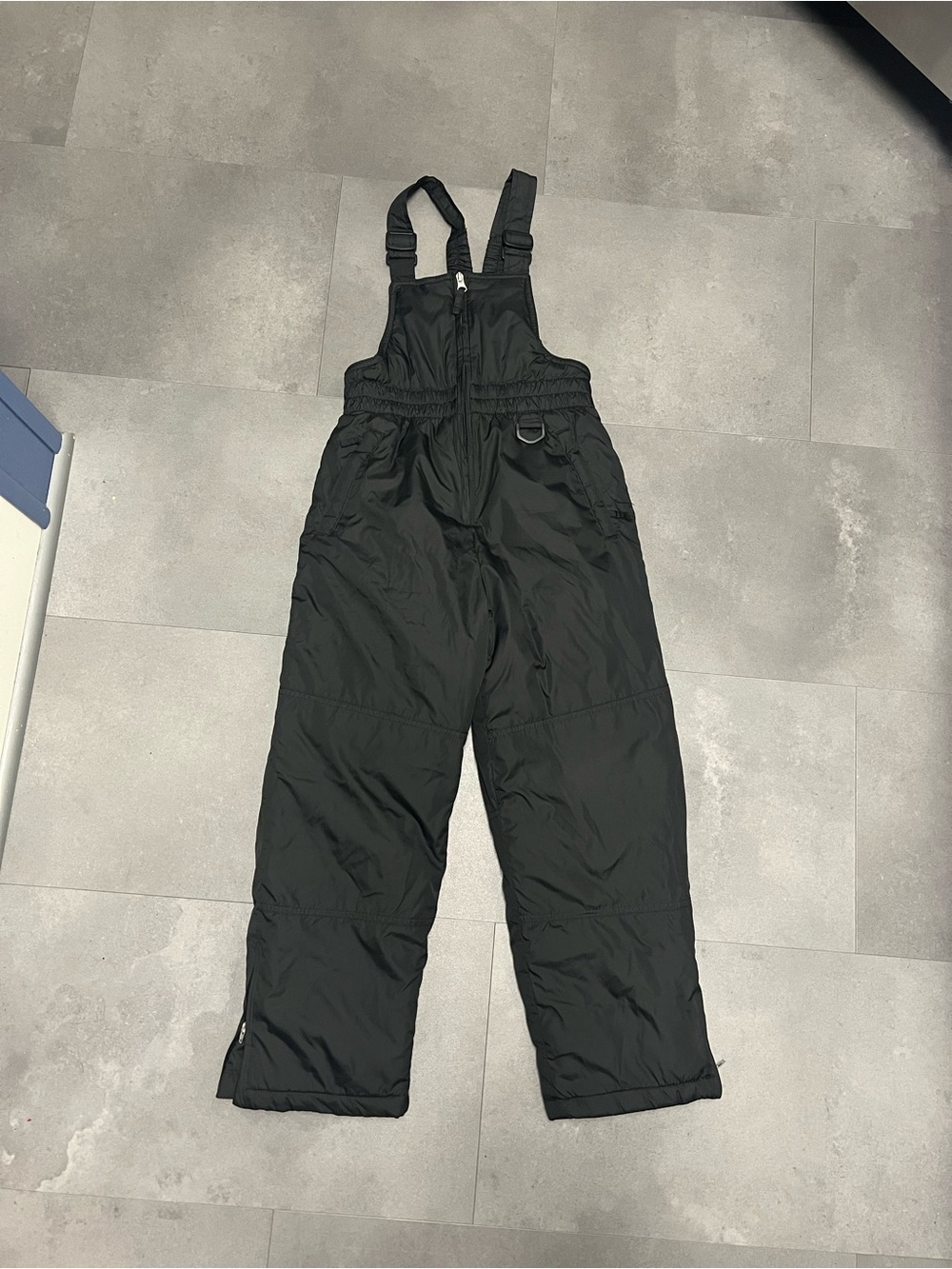 Black Insulated Bib Snow Pants for kids